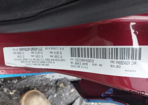 2015 Chrysler 200 Limited z USA, uszkodzony, nr VIN 1C3CCCAB4FN536519